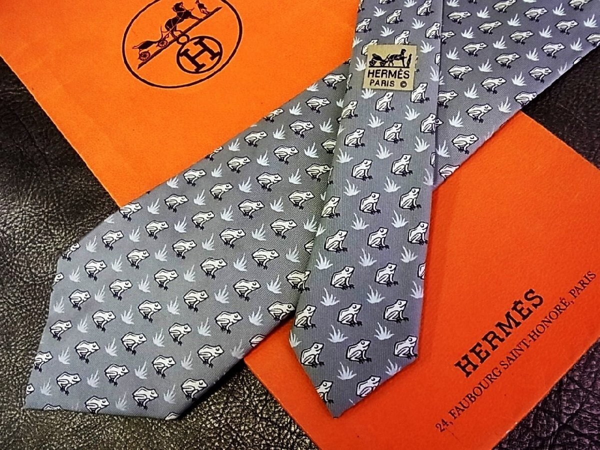 HERMES ネクタイ未使用 エルメス Hermes HERMES ネクタイ TIE 7cm フランス製 シルク