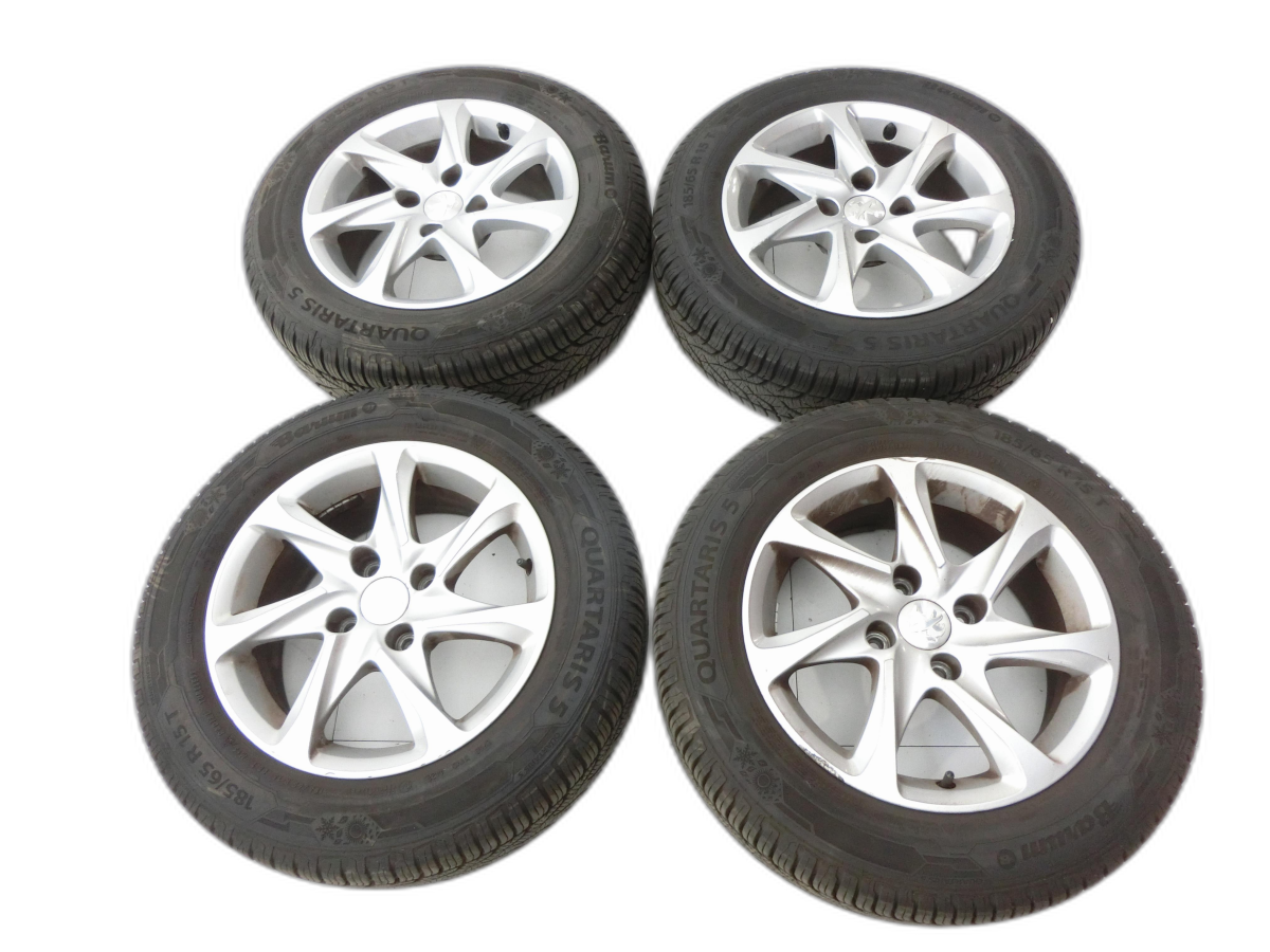 Peugeot 208 I 12-15 4 x Kompletträder Aluminiumfelge Ganzjahresreifen 185/65R15 4X108  - Bild 1