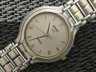 SEIKO DOLCE AGS オートマチックジャンク品 Genuine SEIKO DOLCE AGS Men's Silver Kinetic Quartz # 514 | eBay