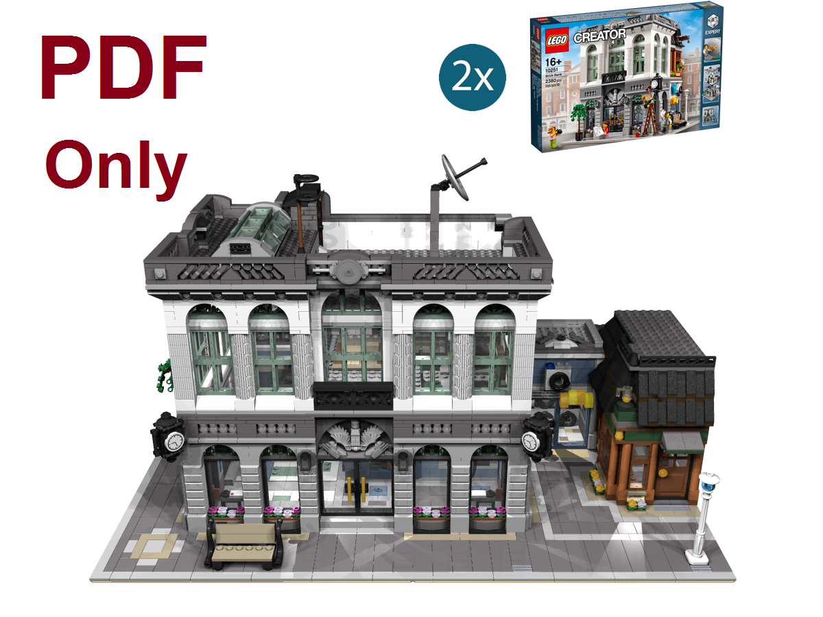 Lego Custom Modular Brick Bank with Coffee Shop 10251 Instructions PDF Only