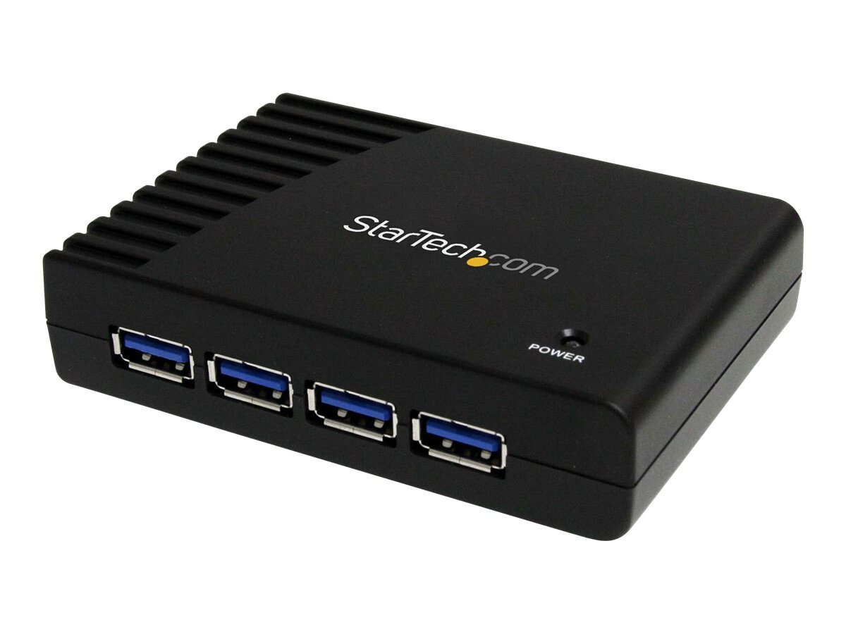 STARTECH 4 PORT BLACK SUPERSPEED USB 3.0 HUB - 4 PORT USB 3.0 HUB - ST4300USB3