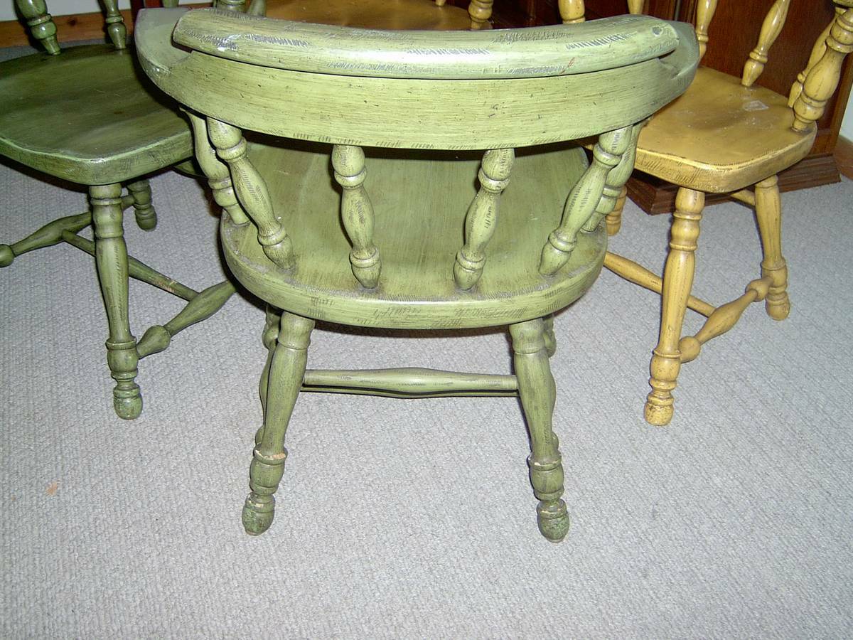 Set of 4 Ethan Allen Dining Chairs Vintage Firehouse Windsor American Foliage