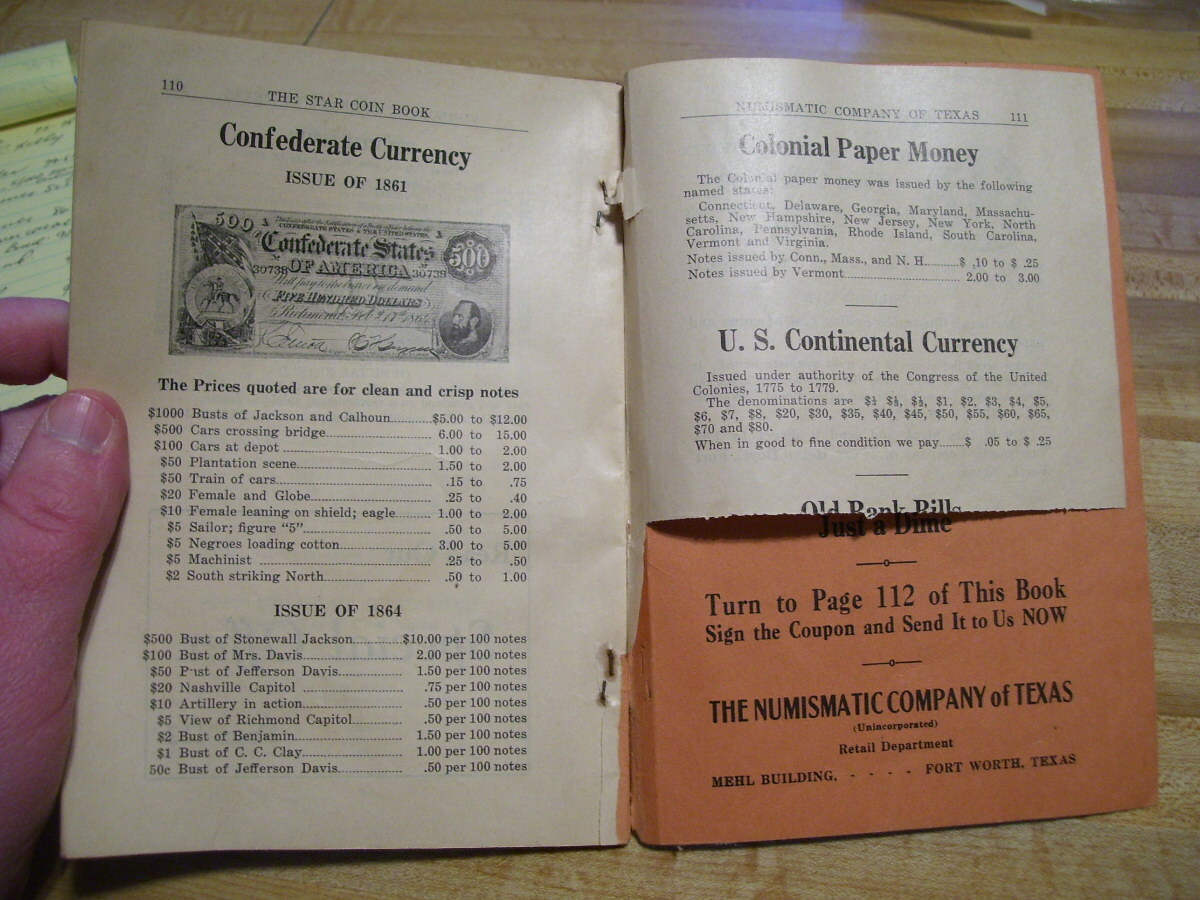 Antique 1920's The Star Coin Book 28th Edition Rare American and Foreign Coins
