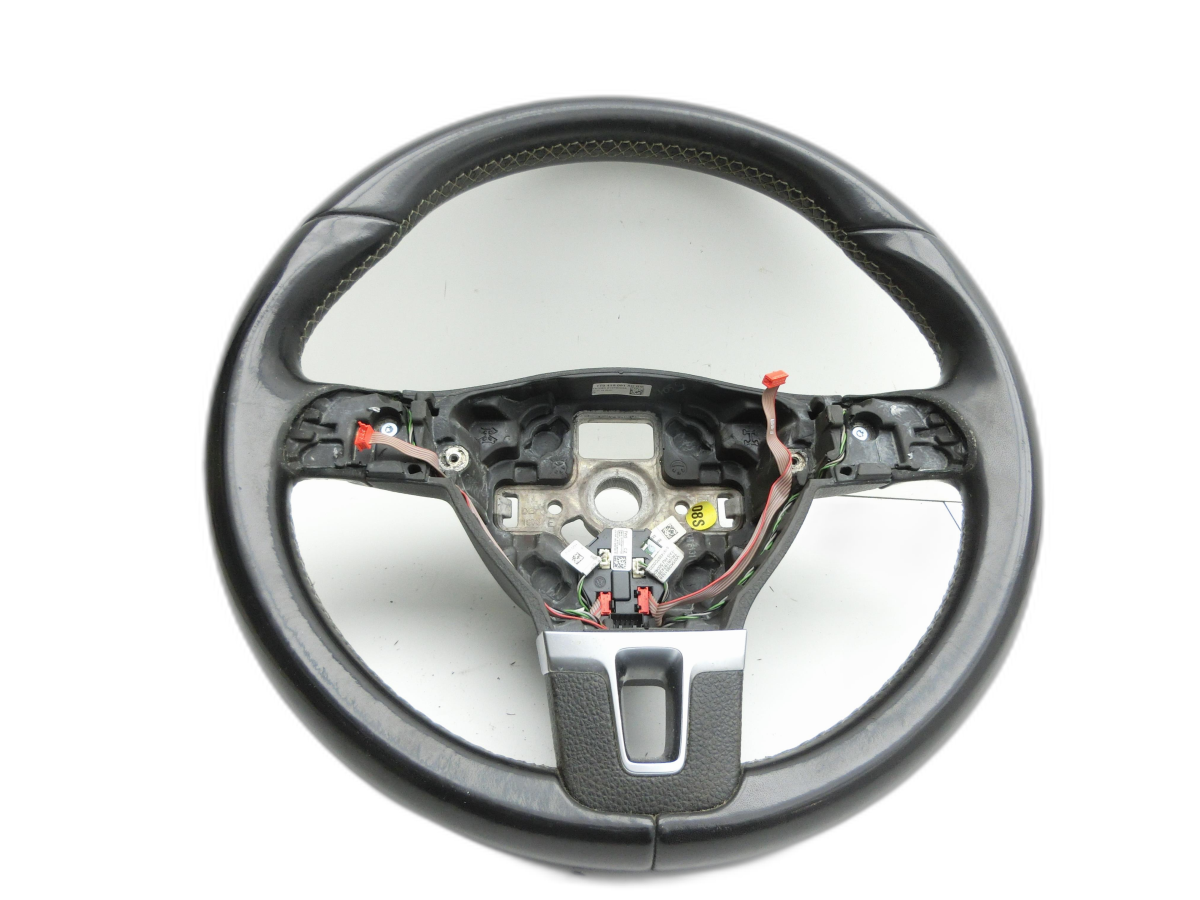 VW Tiguan I 5N 11-16 Lenkrad Lederlenkrad Airbaglenkrad Multifunktion  - Bild 1