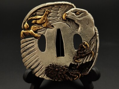 Japanese Antique Tsuba of Katana Samurai Sword Guard Metal Replica design