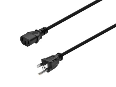 3-Prong Power Cord - 3 Feet - Black | NEMA 5-15P to IEC 60320 C13, 16AWG, 13A