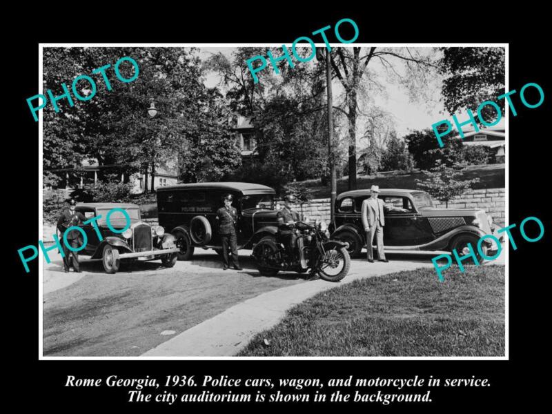 OLD LARGE HISTORIC PHOTO OF ROME GEORGIA THE POLICE DEPARTMENT SQUAD c1936