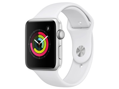 AppleWatch Series3 (GPS, 42mm) - Silver Aluminium Case with White Sport Band