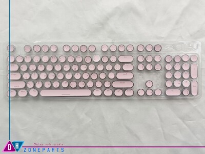 104 Mechanical Keyboard Round Keys Gaming Typewriter Keyboard Steampunk Pink