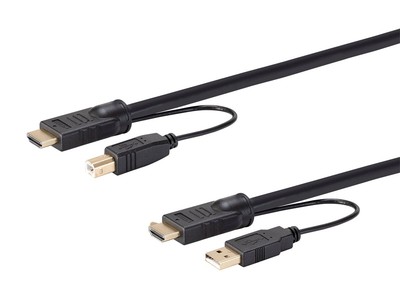 Monoprice HDMI USB Combo Cable 6ft HDR 4K@60Hz Dual Head HDMI Cable to HDMI Cord