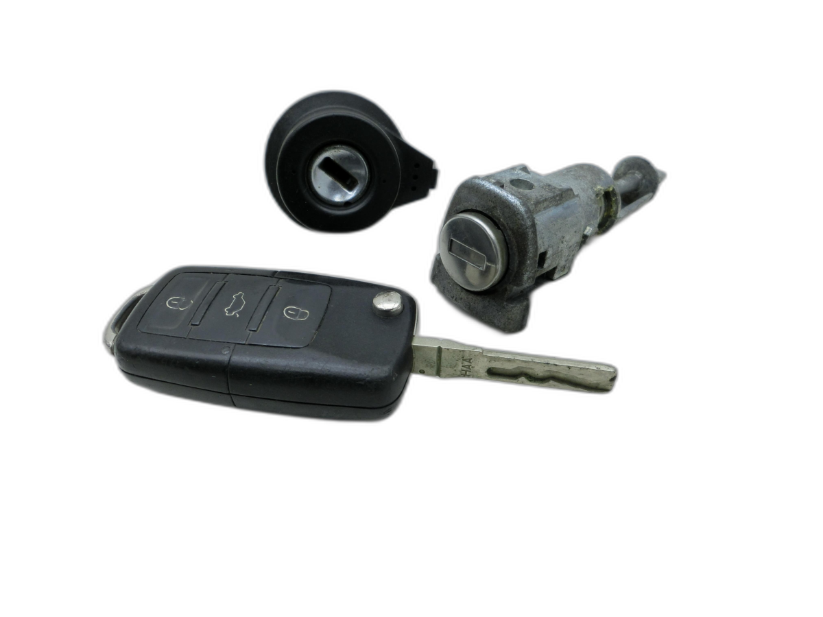 Skoda Octavia II 1Z 05-09 Zündschloss 1x Schlüssel Türschliesszylinder - Bild 1