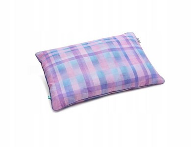 Mumla Pink Blue Check Pillowcase 40x40cm Cotton Zip Closure Made in Poland