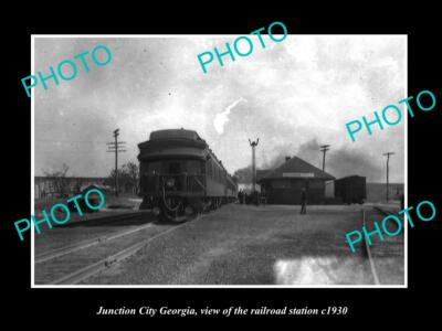 OLD 8x6 HISTORIC PHOTO OF JUNCTION CITY GEORGIA THE RAILROAD STATION c1930
