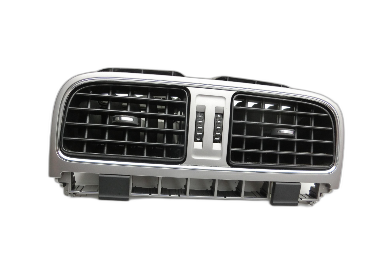 VW Polo V 6R 14-17 Luftdusche Luftdüse Mitte Satinschwarz Chrom  - Bild 1