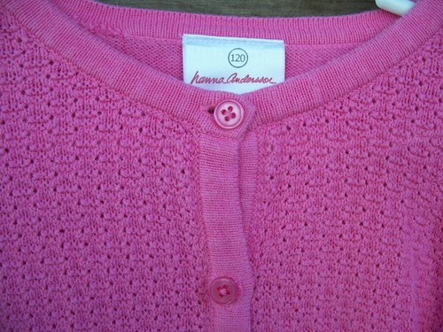 HANNA ANDERSSON bright pink cardigan sweater~size 120~6-7-8