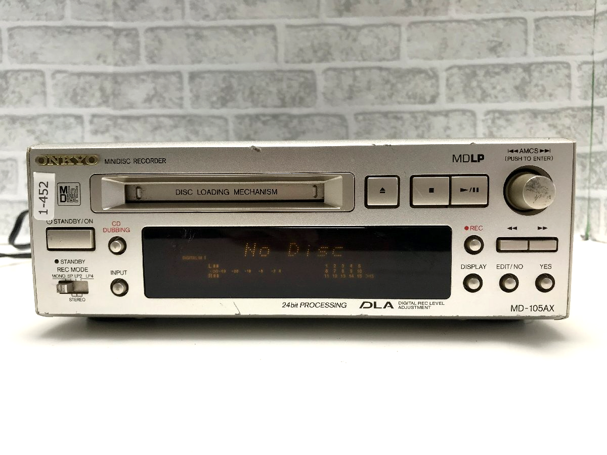 Onkyo MD-105AX MiniDisc Recorder Player MD Deck Silver Good