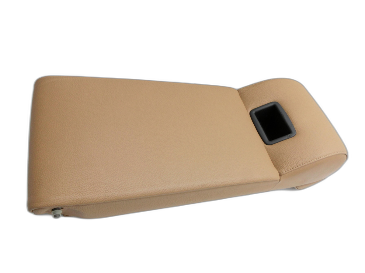 Apoyabrazos central Edición con sostenedores de taza para Asiento banco trasero cuero MARRÓN NATURAL BMW E60 530d LCI 07-10 - Bild 1