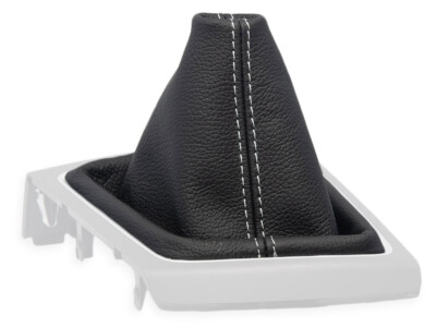 FOR HYUNDAI i20 GB 2014-2020 GEAR SHIFT BOOT GAITER LEATHER STITCHING WHITE