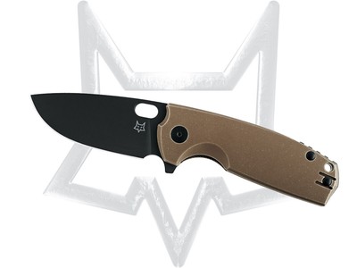 Fox Knives Core FX-604ALBR Brown Aluminum Black N690Co Pocket Knife Stainless