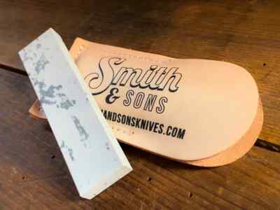 SMITH AND SONS - POCKET STONE - WITH LEATHER SLEEVE - USA