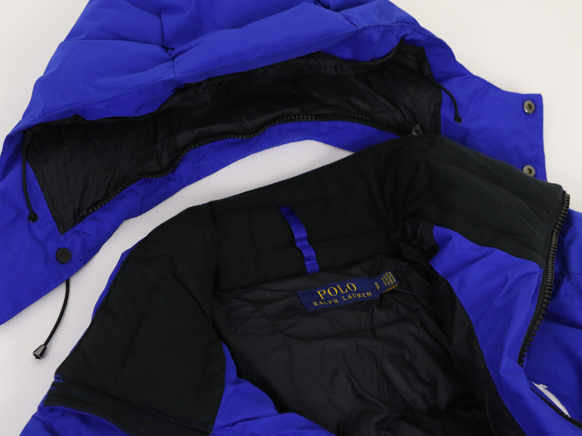 Pre-owned Polo Ralph Lauren Big Pony Hooded Down Puffer Jacket Coat -- Royal W/ White --