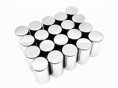 20 - Wheel Lugnut Black Plastic 33mm Thread On Spike Nut