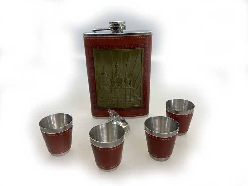 Flachmann Set Flask Geschenkbox Taschenflasche Taschenflachmann 