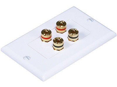 Monoprice High Quality Banana Binding Post 2pc Inset Wall Plate- Coupler Type