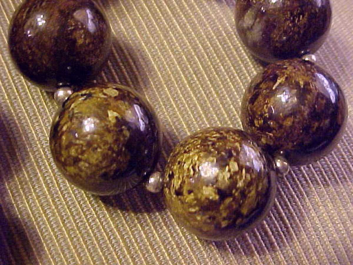 HEAVY SILPADA SOPHISTICATED FOR WINTER STERLING Lg AGATE JASPER BEAD NECKLACE