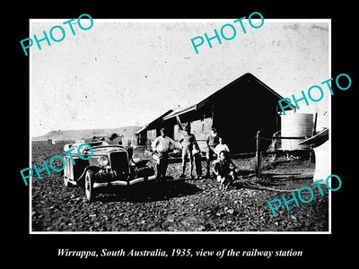 OLD LARGE HISTORIC PHOTO OF WIRRAPPA SOUTH AUSTRALIA, THE RAILWAY STATION c1935