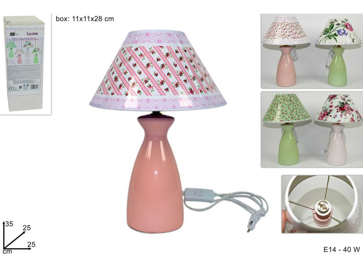 Lume Lampada Abat Jour Comodino Comò 35cm Luce Abatjour Colorata idea