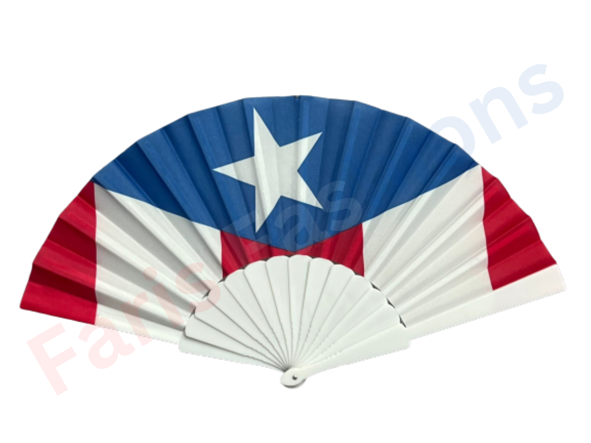 PUERTO RICO HAND FAN RICAN BORICUA BORINQUEN SYMBOLS DE ISLA DEL ENCANTO