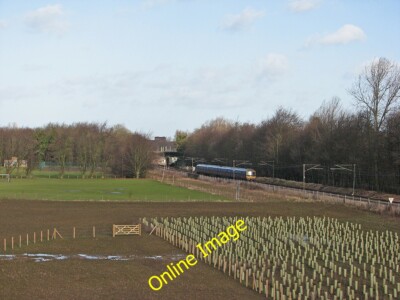 Photo 12x8 Train approaching Long Road Bridge Trumpington A Sunday-morning c2013