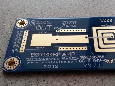 BGY33 FM RF AMP Linear Broadband PCB NoTUNE 87.5-108  20W Broadcast moutoulos 