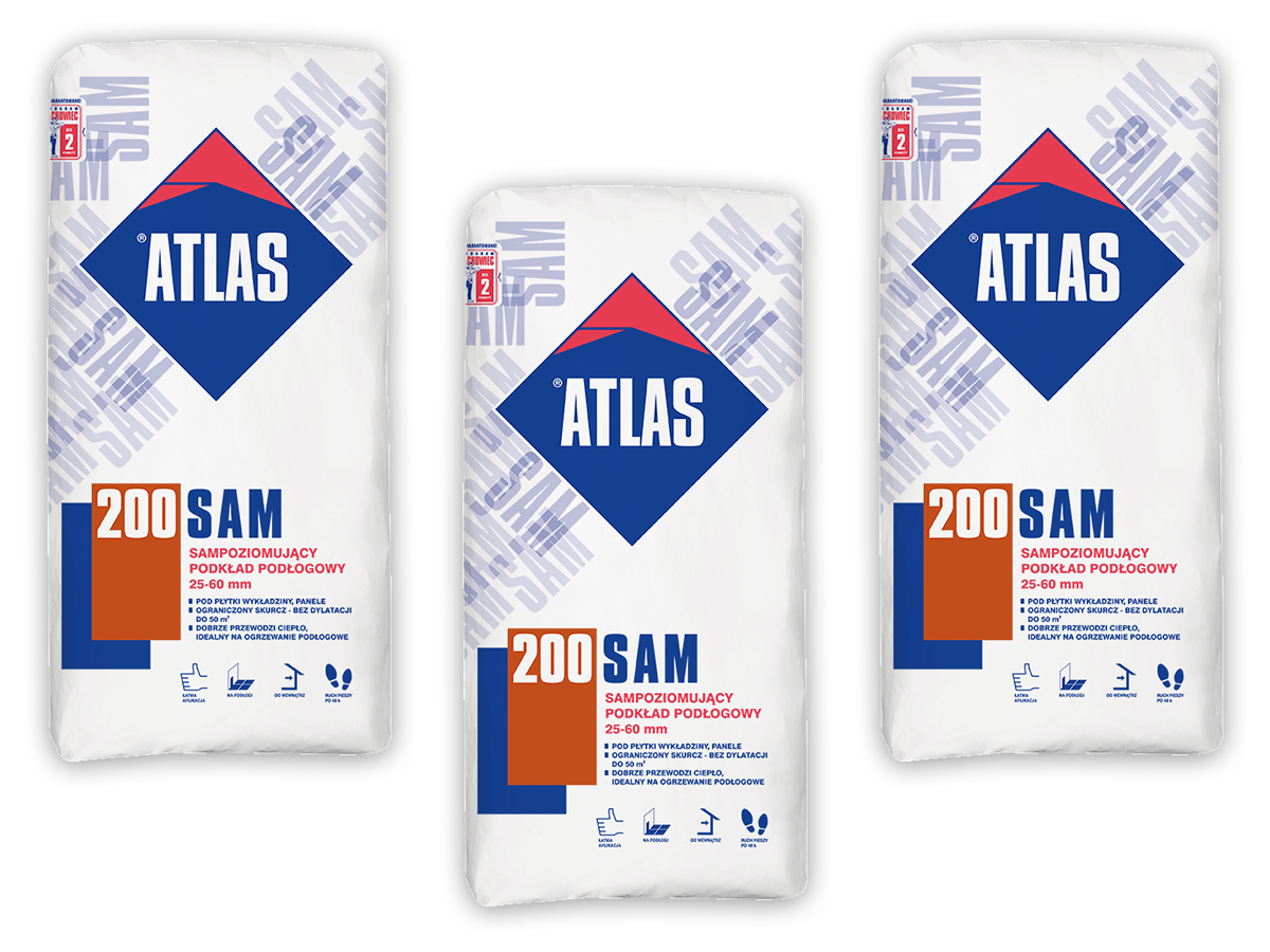 Ausgleichsmasse - Fließspachtel - Bodenspachtel Selbstverlaufend ATLAS SAM 200 ©