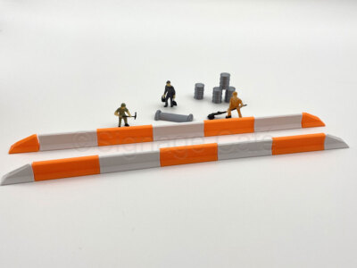 10 - Jersey Barrier Road Work Construction PLUS End Pieces - 3 Styles HO Scale