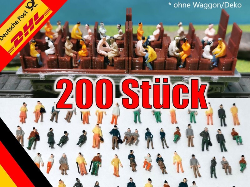 200 StÃ¼Ck Figuren 1:87 H0 Stehende + Sitzende Figuren Modellbau Konvolut Set Neu