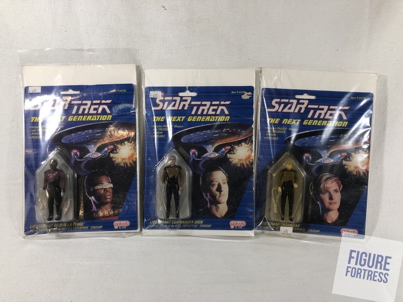 Set of 3 Galoob Star Trek The Next Generation figures NIP