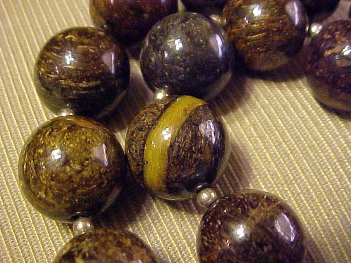 HEAVY SILPADA SOPHISTICATED FOR WINTER STERLING Lg AGATE JASPER BEAD NECKLACE