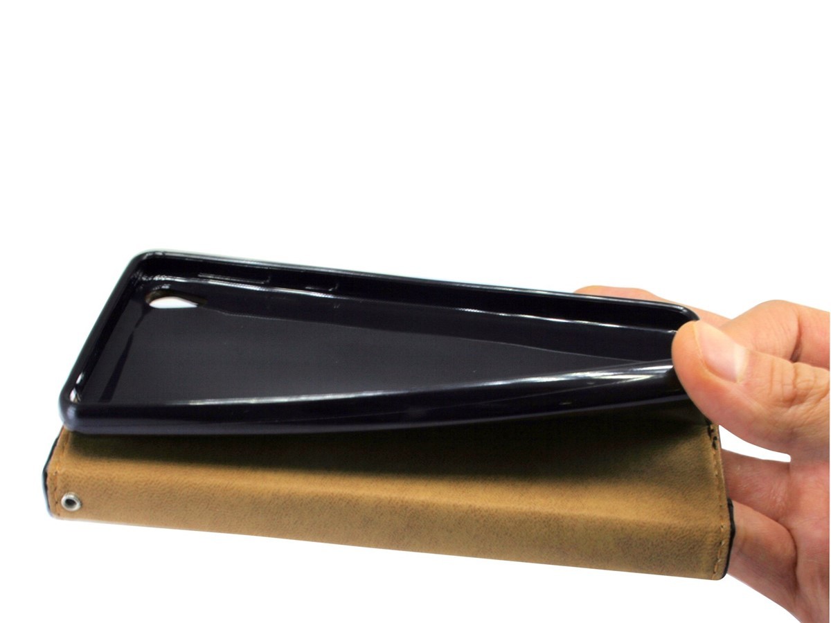 Iphone 7 Brieftasche Zubehör vertikal seitliche Tasche Hülle Bumper in Braun
