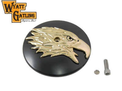 Wyatt Gatling Round Eagle Air Cleaner Cover Insert for Harley Davidson by V-Twin