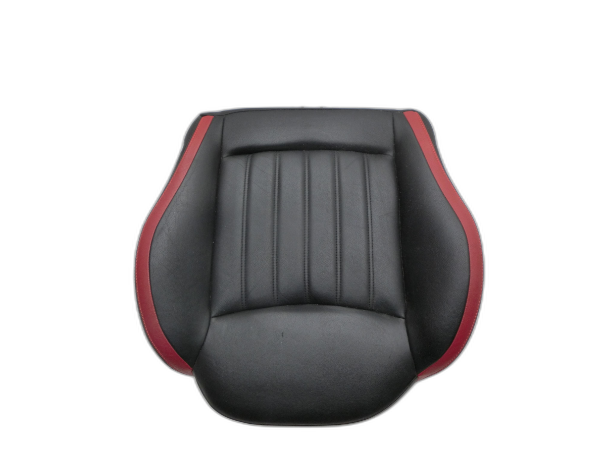 Fiat 500 312 07-15  Leder Sitzbezug Sitzpolster für Beifahrersitz Rechts Vorne Schwarz Rot  - Bild 1