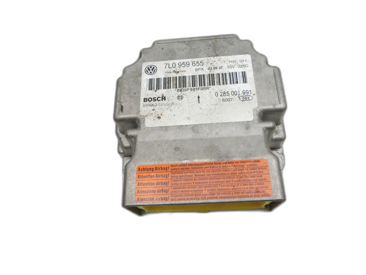 VW Touareg 7L 06-10 Airbag Steuergerät Airbagsteuergerät VW Touareg 7L 06-10 18.05.2007 7L0959655 0285001991 gebraucht Bild 1