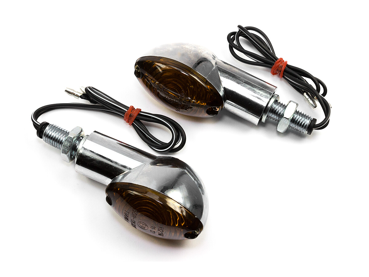 Blinker Paar Cat Eye getönt 20 mm chrom Enduro für KTM Aprilia Suzuki Yamaha AJP