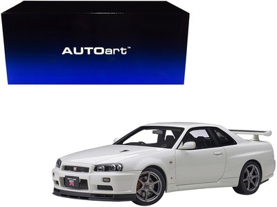 Nissan Skyline GT-R (R34) V-Spec II RHD (Right Hand Drive) White Pearl 1/18 Mode