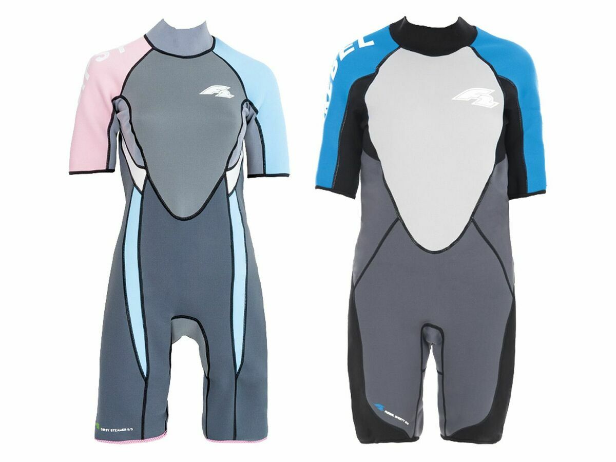 F2 Neoprenanzug Damen/Herren Shorty kurzarm 3/2 mm Surf Wake Kite Schwimm