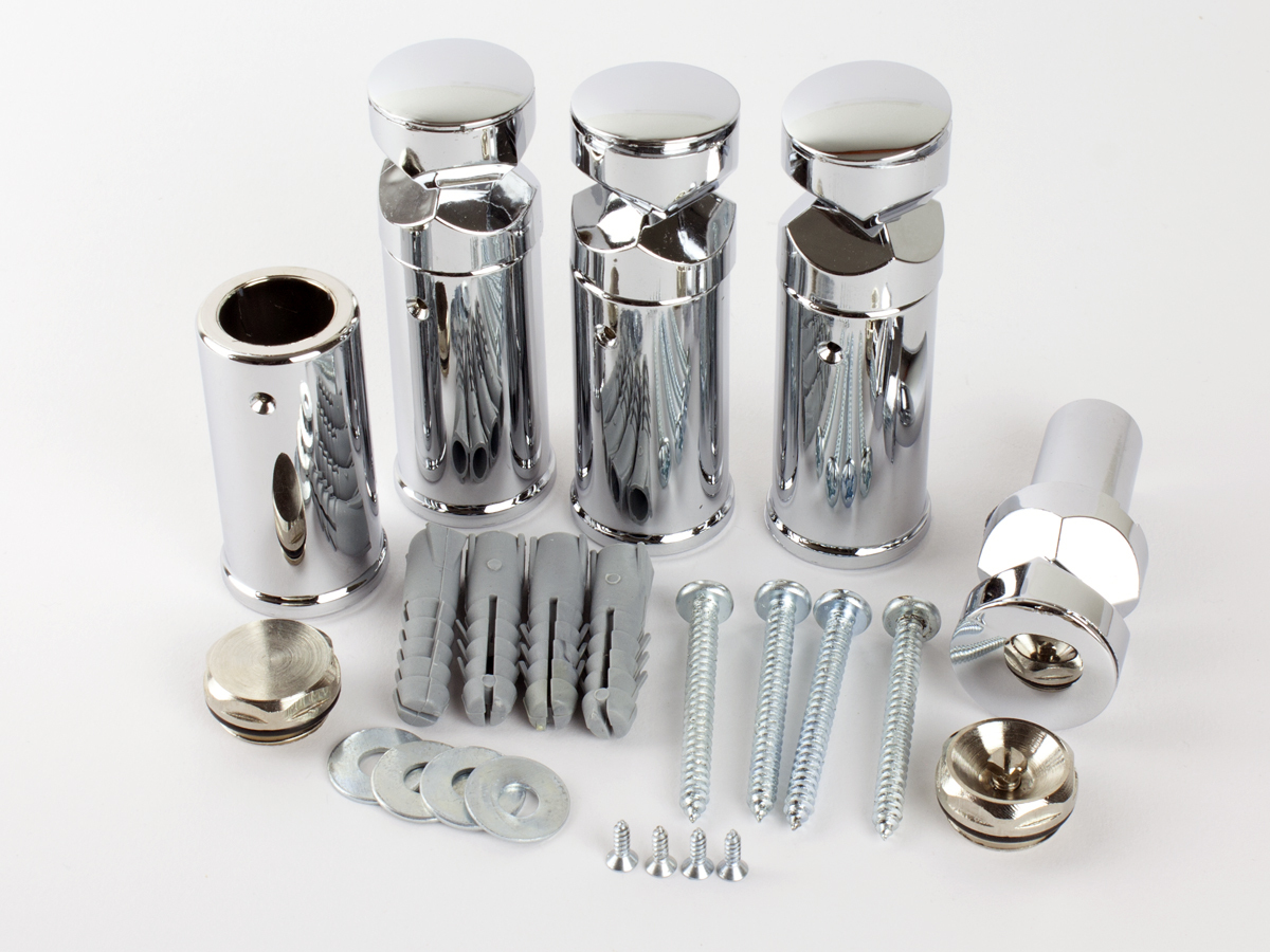 Universal Towel Radiator Chrome Wall Brackets Heated Towel Rail CURVED / FLAT eBay