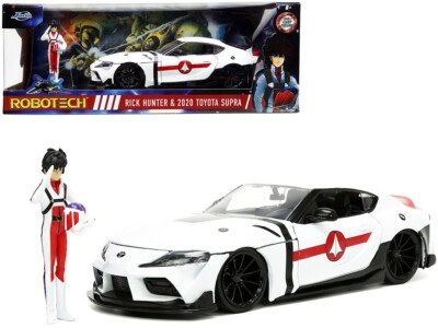 1/24 Jada ROBOTECH 2020 Toyota Supra & Rick Hunter Figure Diecast White 33685