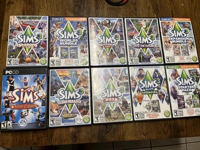 The Sims 3 Win Mac DVD Rom 10 Computer Video Games Expansion and Stuff Packs Lot
