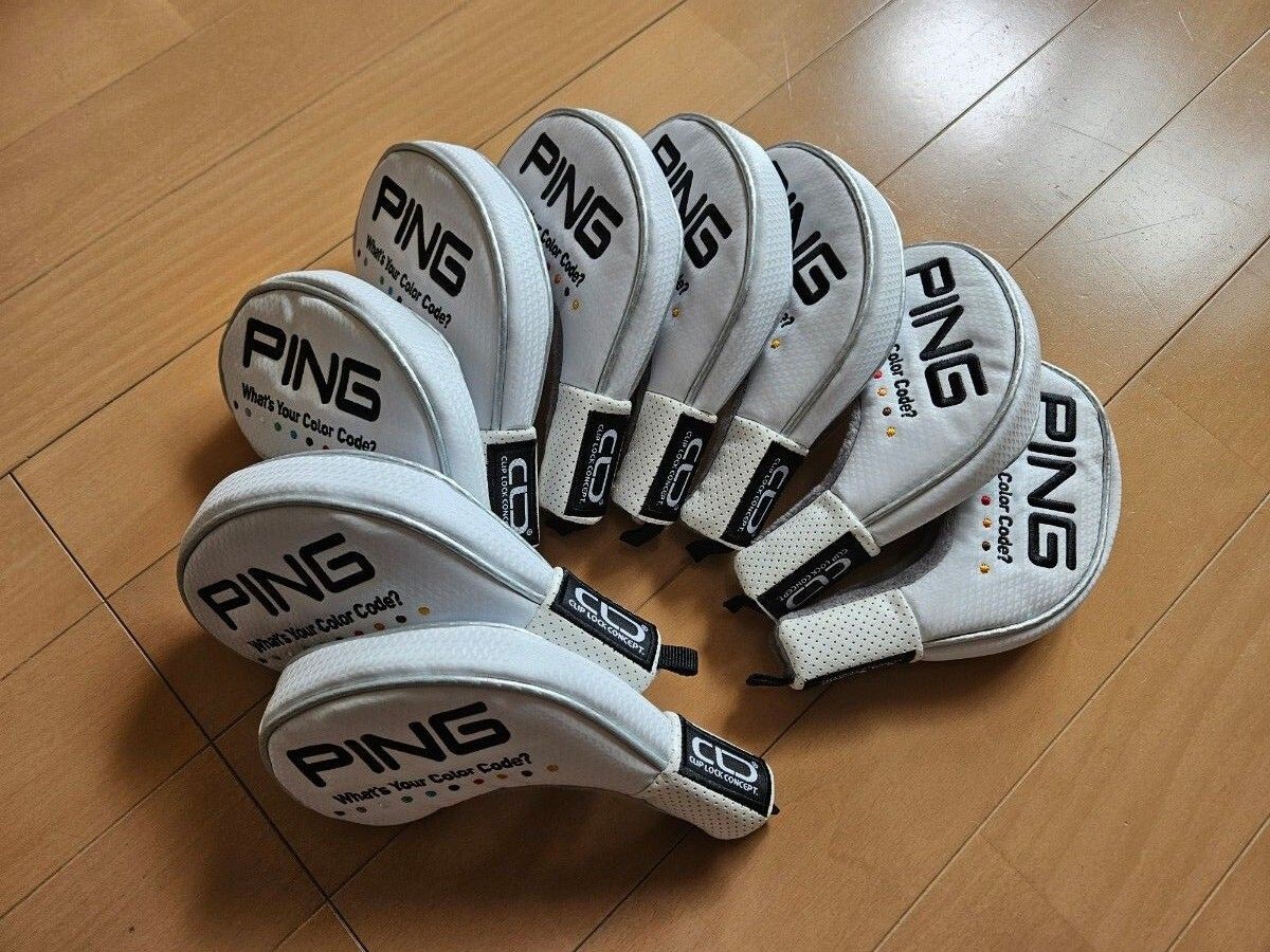 PING Golf Club Iron Head Cover Set 8pcs White NEW HC-C191